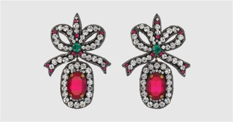 gucci embroidered earrings